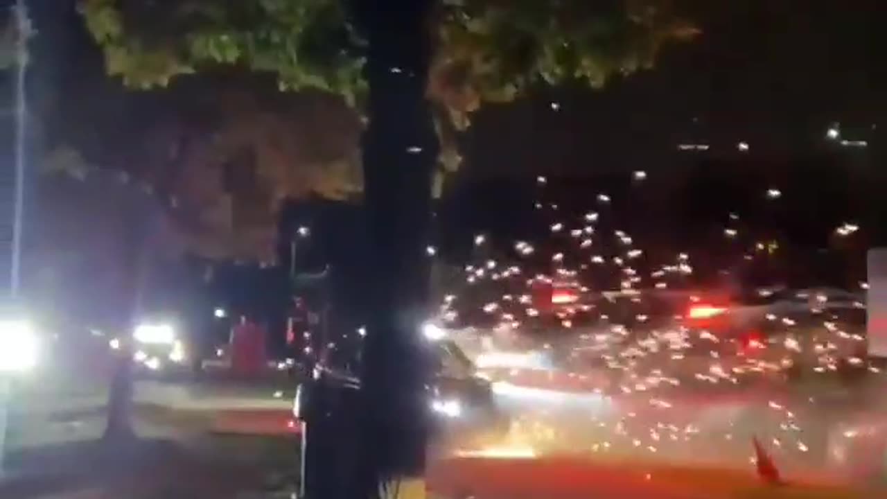 A Minneapolis Police patrol vehicle was bombarded with fireworks...