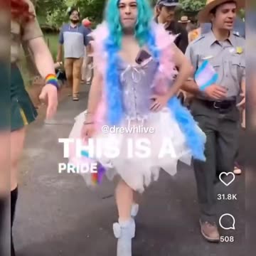 Lady with a moustache and a skirt: "Gay people are literally Taking over the National Parks"