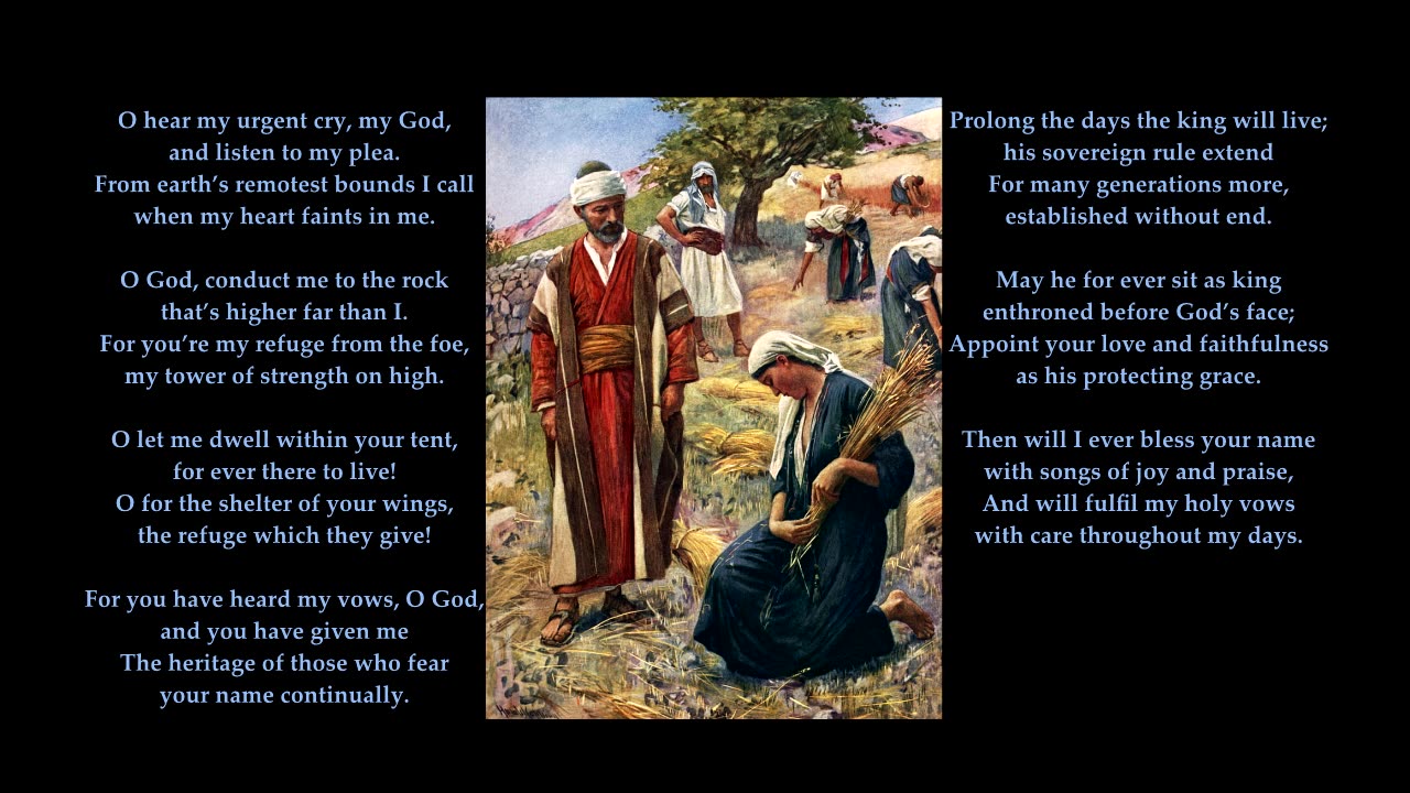 Psalm 61 v1-5 of 8 "O hear my urgent cry my God and listen to my plea" Tune: Kilmarnock. Sing Psalms