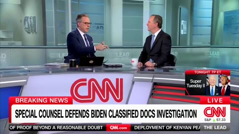 Jake Tapper Presses Adam Schiff On His Anger Toward Robert Hur