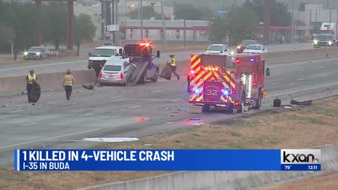 1 killed in 4-vehicle crash in Buda