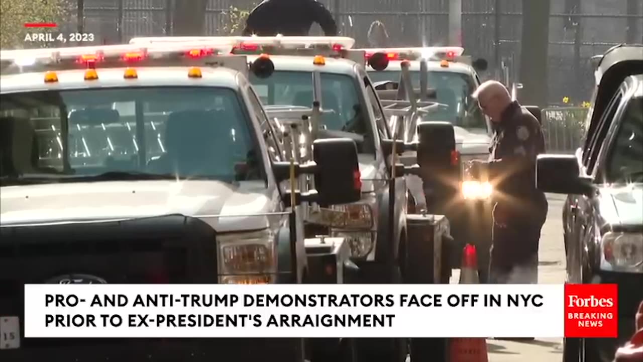 WILD VIDEO- Pro- And Anti-Trump Protesters Nearly Come To Blows In Before Ex-President's Arraignment