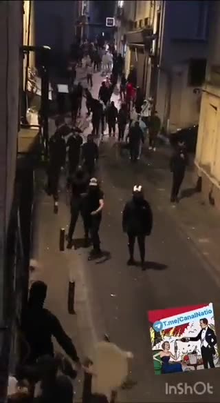 Lord Bebo @MyLordBebo Street fighting between rioters and nationalist in France.