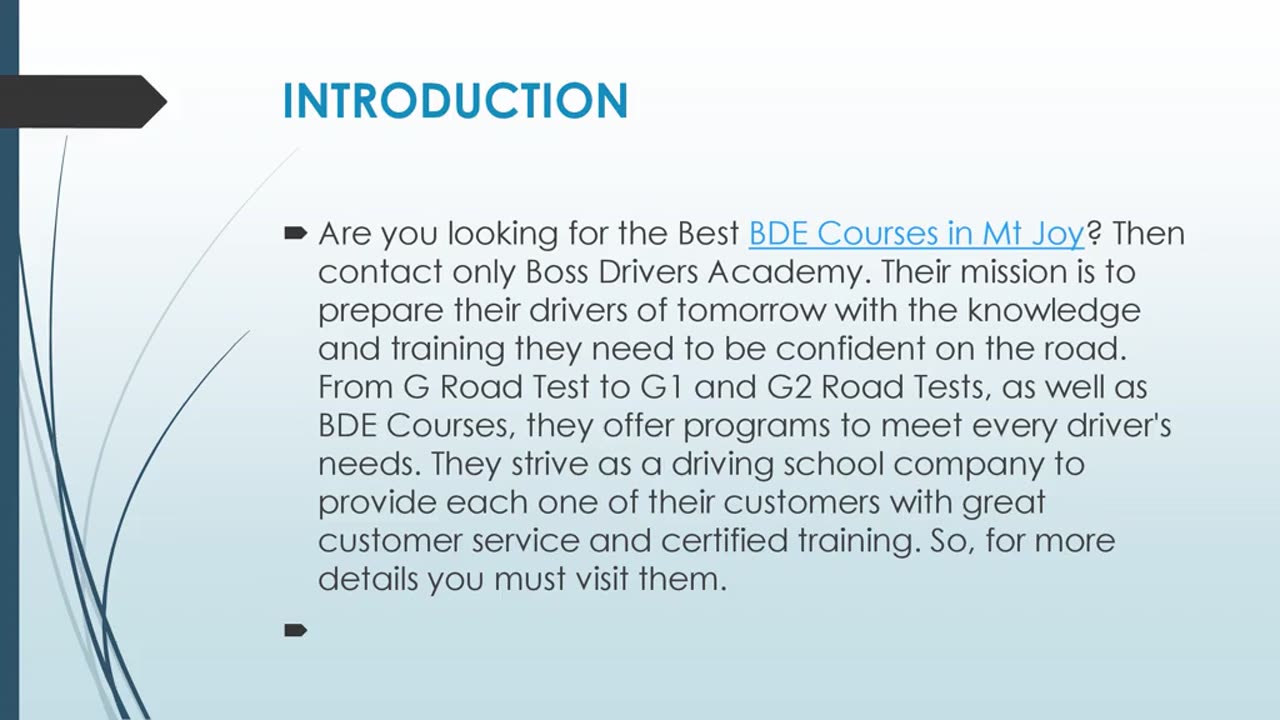 Best BDE Courses in Mt Joy.