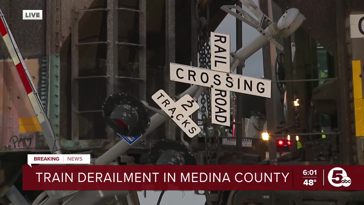 Train derails in Spencer Township, shuts down portion of State Route 301