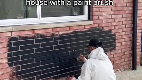 your husband doesn't know how to relax so he decides to paint the literal house with a paint brush