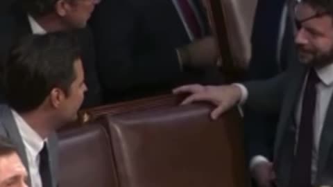 Matt Gaetz (freemason) and Dan Crenshaw (WEF/SOROS) scheming during Speaker of the House vote 13