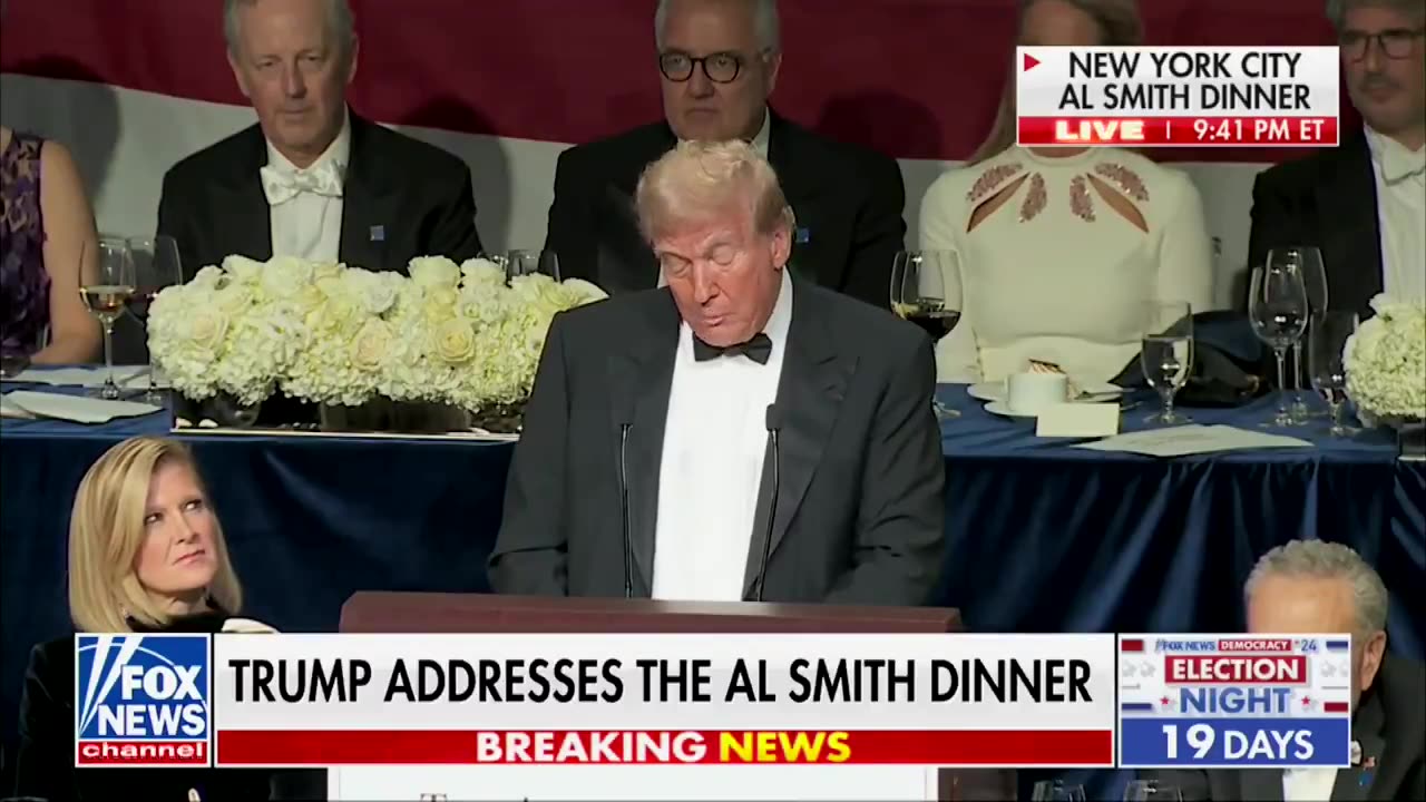 President Donald Trump on being at Al Smith Charity dinner.