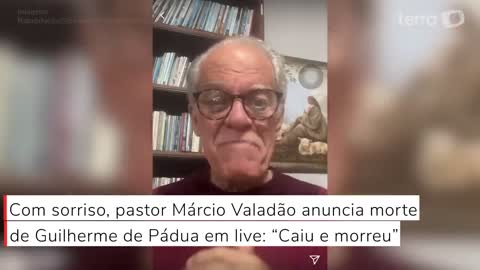 Com sorriso, pastor anuncia morte de Guilherme de Pádua em live: “Caiu e morreu”