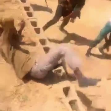 Nigeria,Fulani Islamist militia catching a Christian man in Mangu, Plateau State