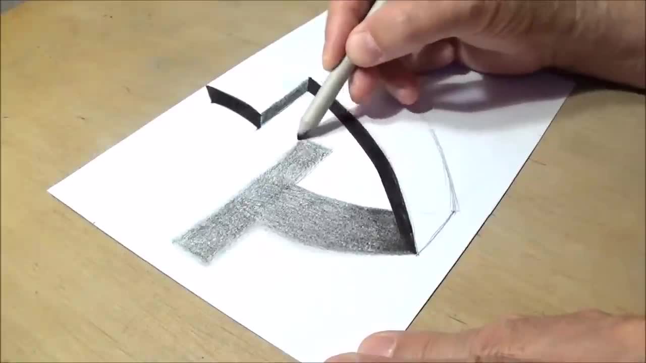 Very Easy - Drawing 3D Letter T