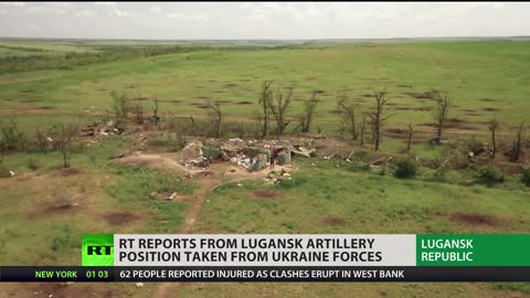 RT reports from seized Ukrainian artillery position in LPR