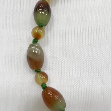 Handmade + Knotting Unique 33” Necklace with Agate. Promotes Power, Strength