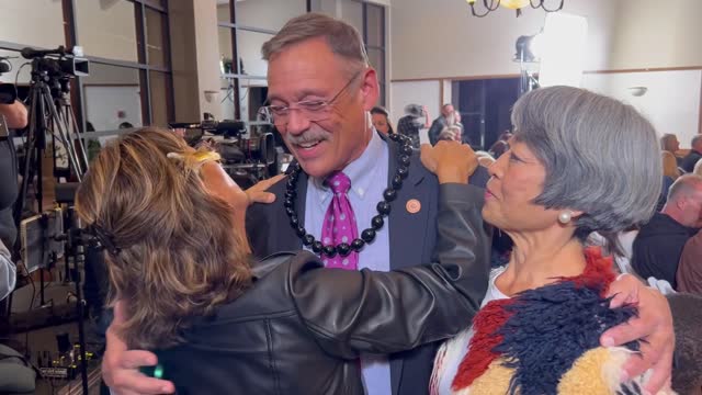 These patriots from Hawaii were putting leis on us last night at the Ahwatukee event. Thank you!