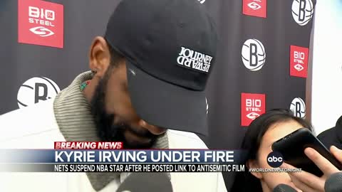 NBA's Kyrie Irving stops short of apologizing for tweeting antisemitic documentary