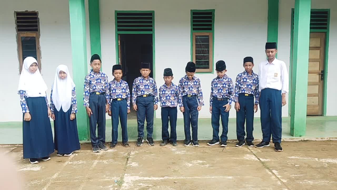 Line up with the students