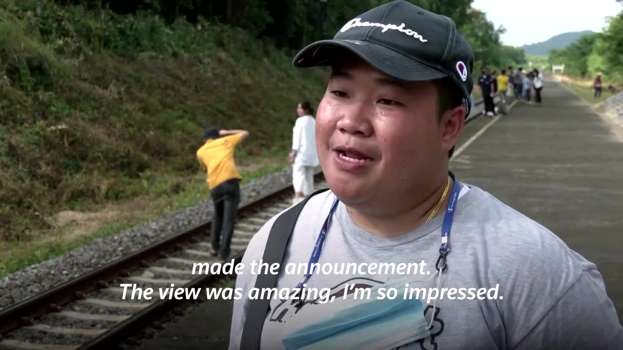 Thailand's 'floating train' a hit as dam waters rise