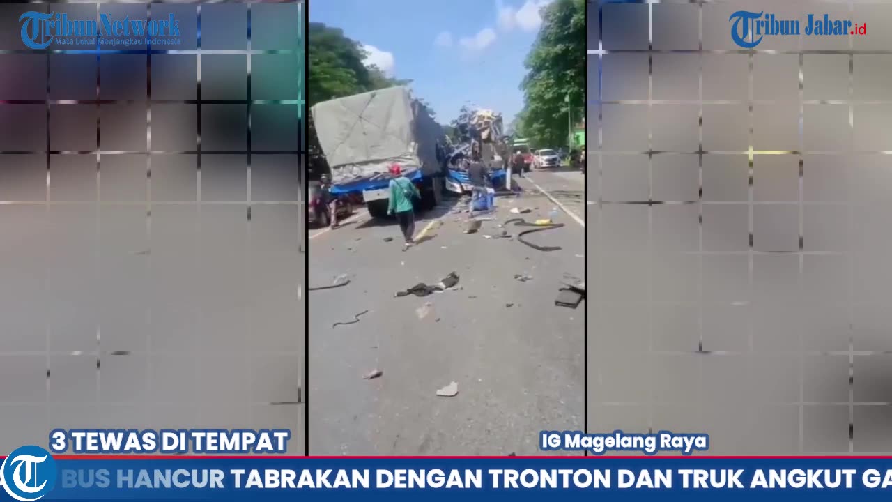 Viral, bus hancur rusak parah