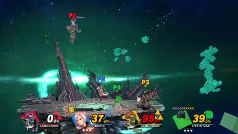 Ganondorf Vs Robin Vs Ganondorf Vs Little Mac on Final Destination (Super Smash Bros Ultimate)