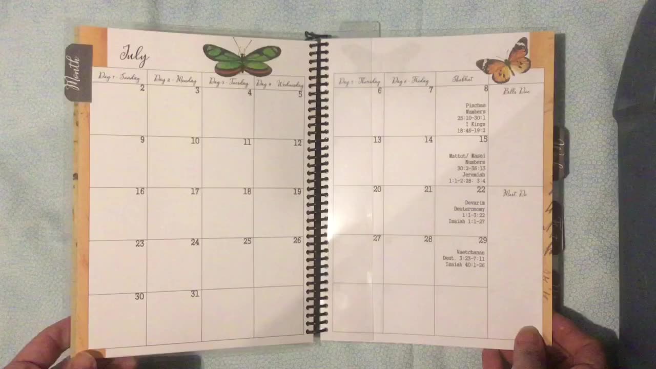 Torah Family Living butterfly planner