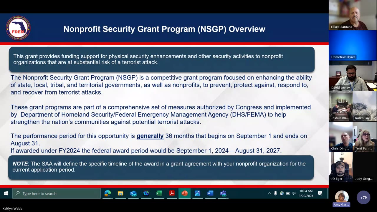 Federal NSGP Application Webinar