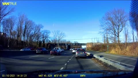 SUV Hits Car and Flips