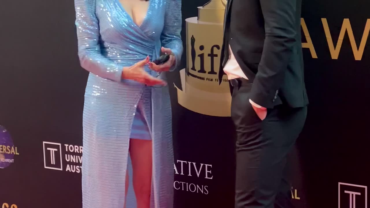 James Pratt and Elina Reddy red carpet IFFA Awards