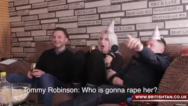 Tommy Robinson joking about rape.