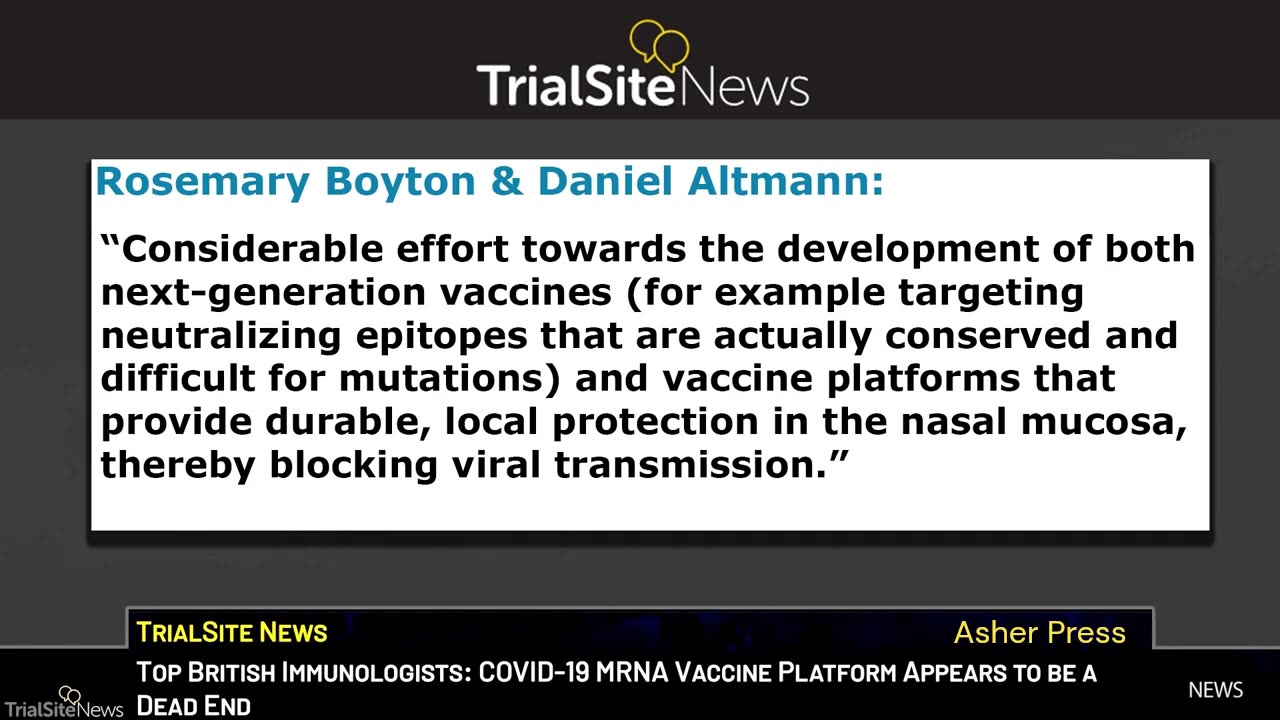 Top British Immunologists: COVID-19 mRNA Vaccine Platform Appears to be a Dead End