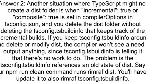 tsc not creating the dist folder