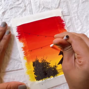 Painting using poster colours 😍😍.