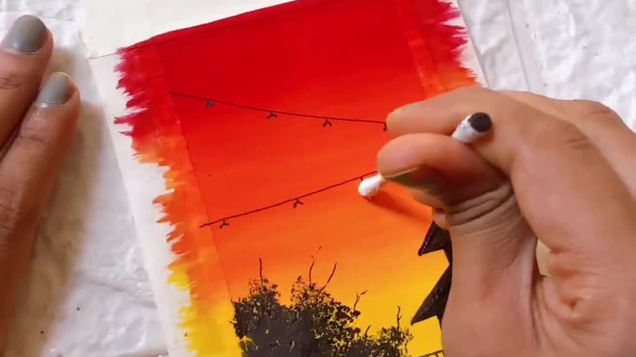 Painting using poster colours 😍😍.