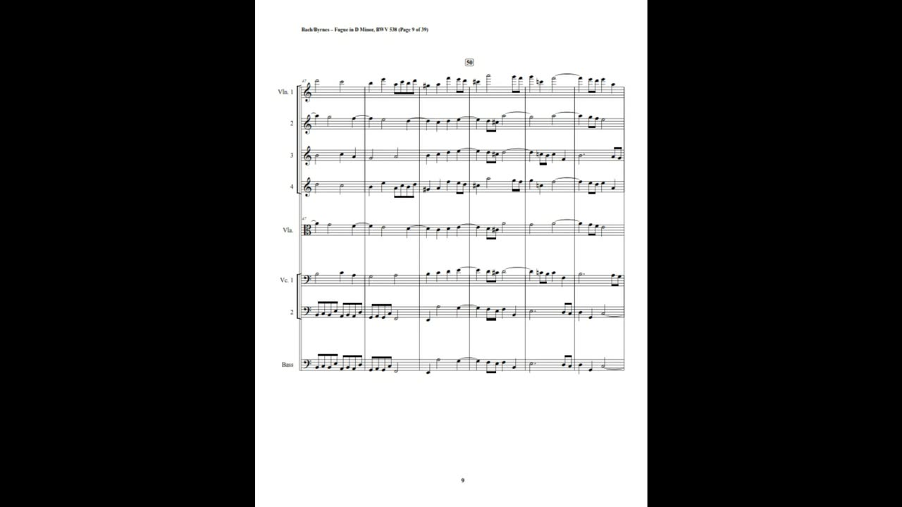J.S. Bach – Fugue in D Minor (Dorian), BWV 538 (String Orchestra)