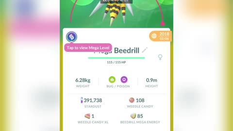 Pokemon Go | Evolving Beedrill to Mega Beedrill |#shorts #shortsfeed #pokemon #company #viral #game