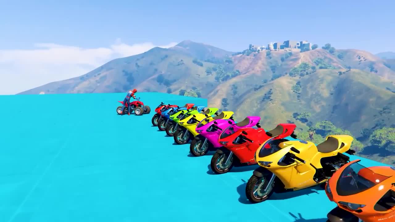 GTA V Epic New Stunt Race For Car Racing Challenge by Quad Bike, Cars and Motorcycle, Spider Shark4