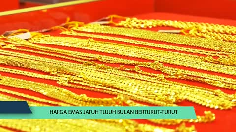 Harga Emas Jatuh Tujuh Bulan Berturut-Turut