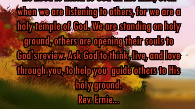 Daily Message from Rev. Ernie, October 30 2022