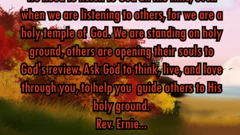 Daily Message from Rev. Ernie, October 30 2022