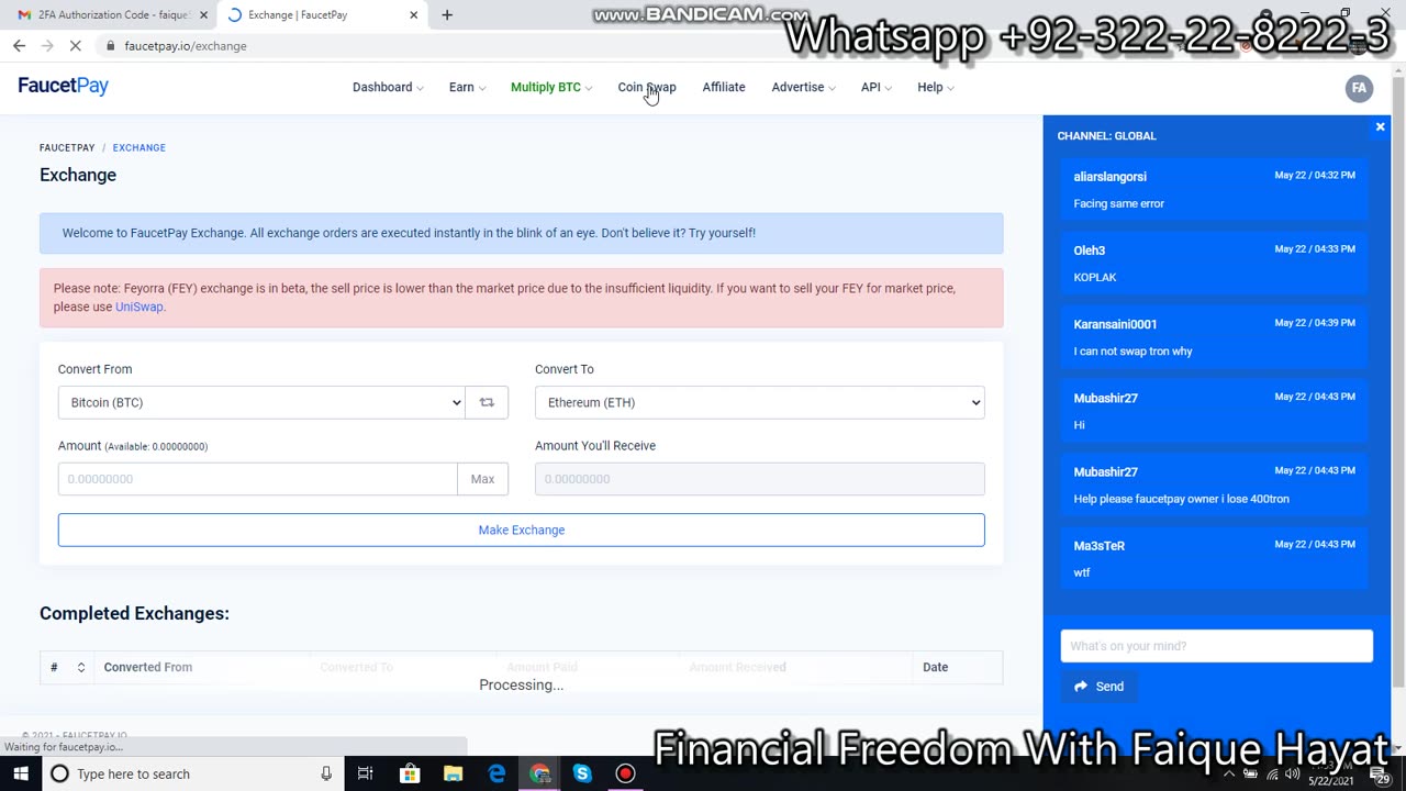 Faucet Pay accont creation and withdrawal methods
