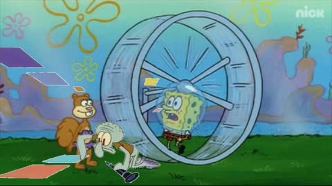 Squidward Is Playing With Tiles While SpongeBob Is Running On A Hamster Wheel 🐹