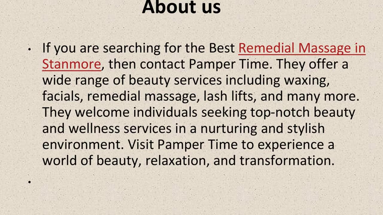 Get The Best Remedial Massage in Stanmore.