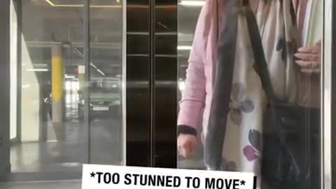 Girl's phone gets stuck in the lift