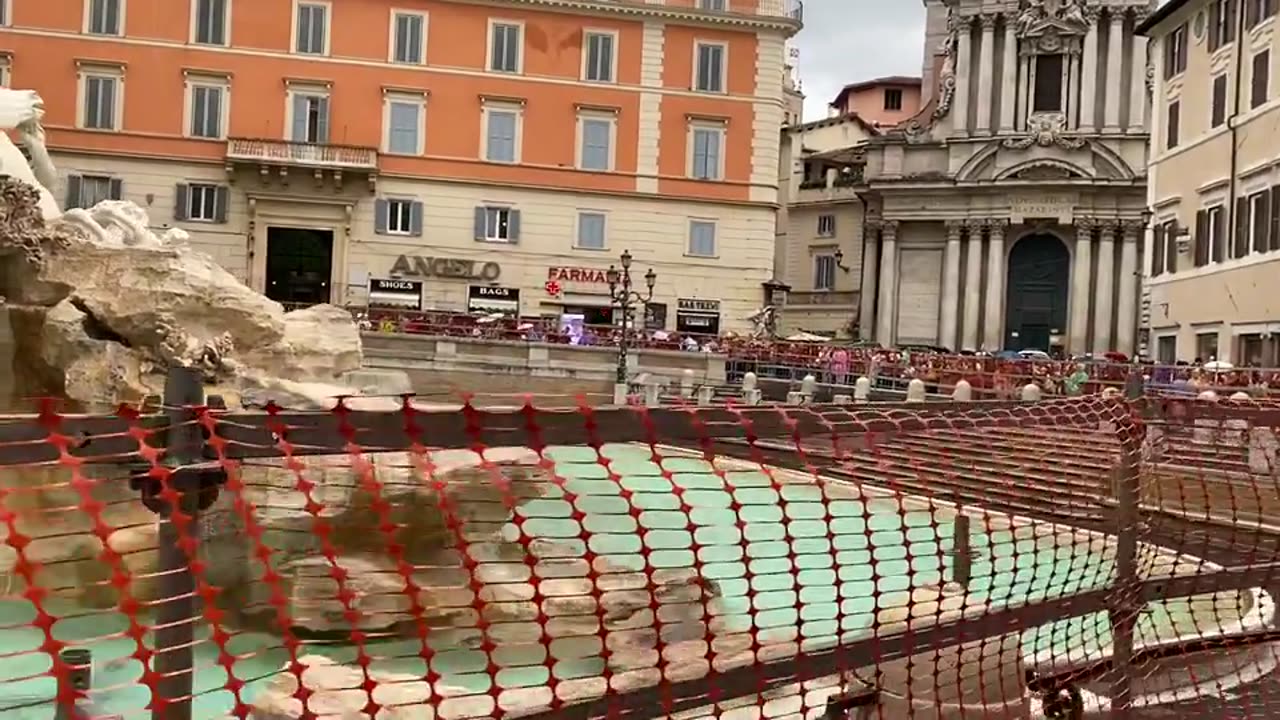 Trevi Fountain Maintenance Begins, Rome, Italy