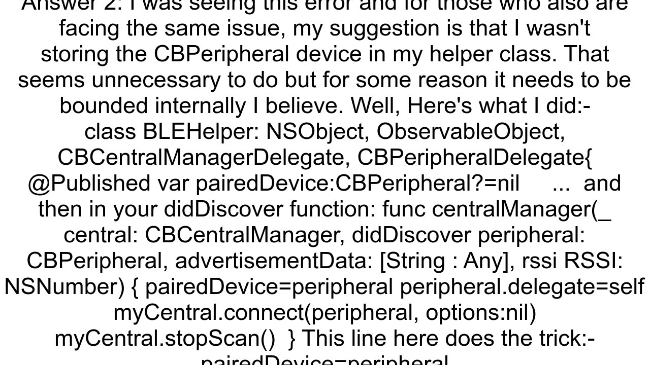 CoreBluetooth is disconnecting from unused peripherals due to an API Misuse