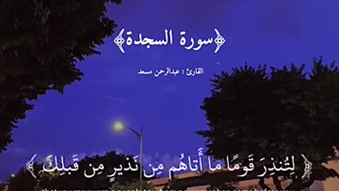 سورة السجدة﴾القارئ عبدالرحمن مسعد