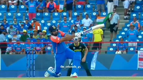 Rohit sharma funny hitting six.