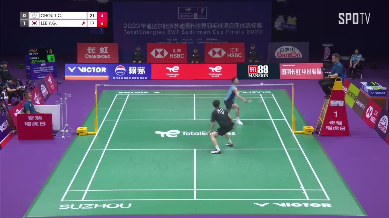 highlights - LEE Yun Gyu vs CHOU Tien Chen - sudirman cup 2023