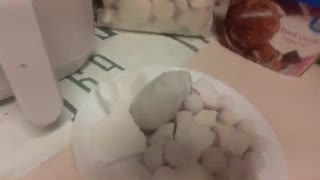 White clay chunks with clay ball snacks