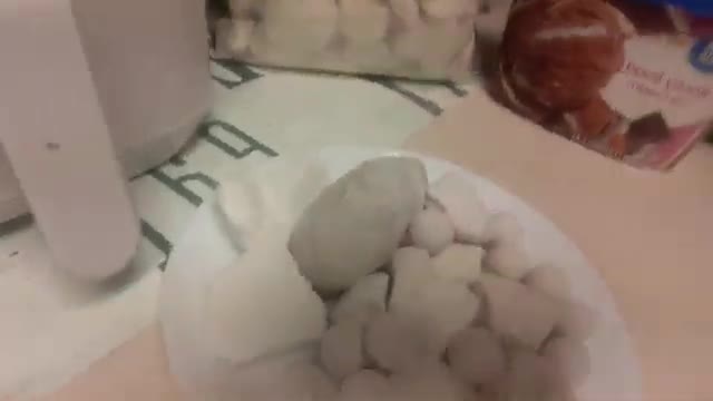 White clay chunks with clay ball snacks
