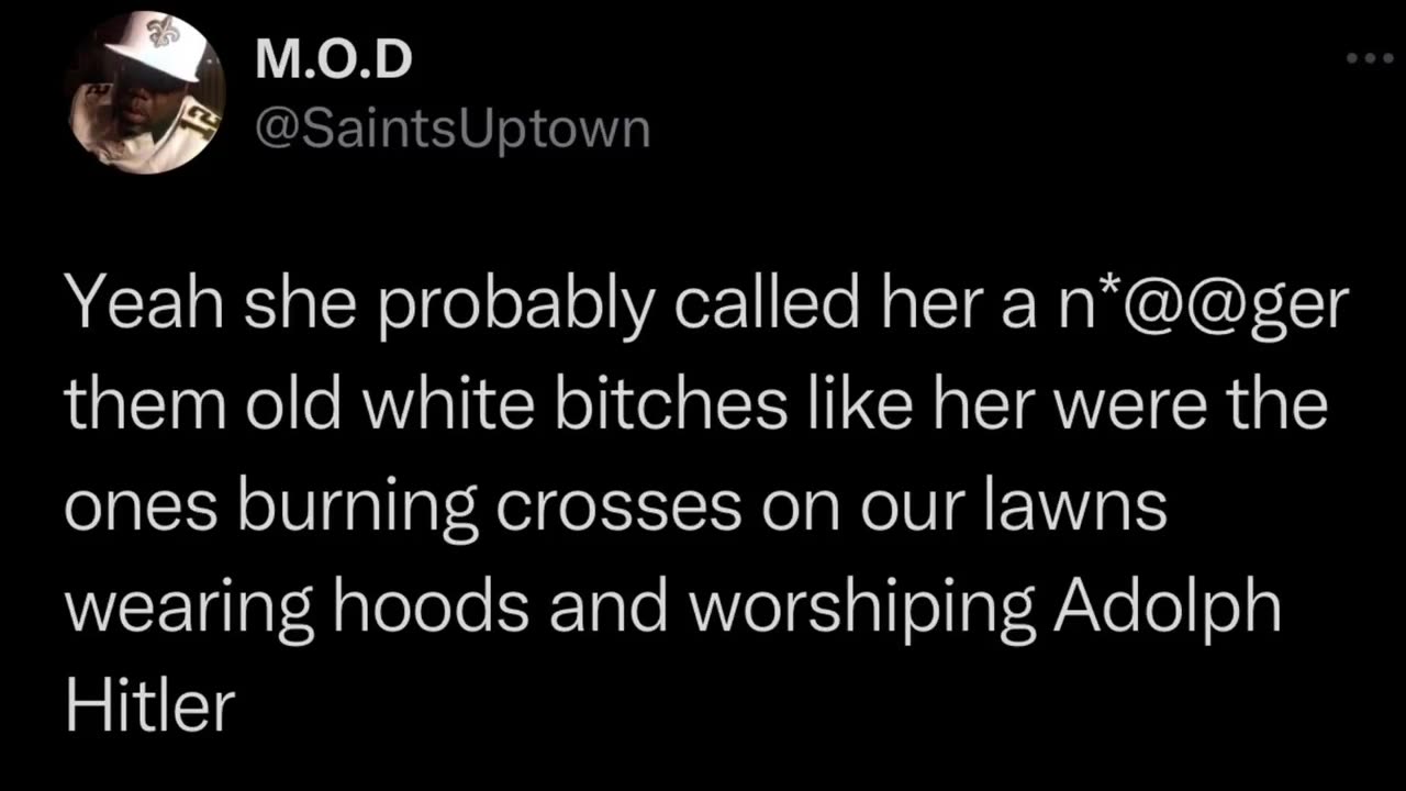 Racist assholes support abusing an old lady cause she’s white on Twitter